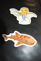 A sticker sheet featuring adorable sea creatures, inspired by the Octonauts Sea Eels and Ladders game.