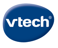 VTech logo featuring the word "vtech" in lowercase white letters on a blue, oval-shaped background, perfect for VTech Baby Picasso products.
