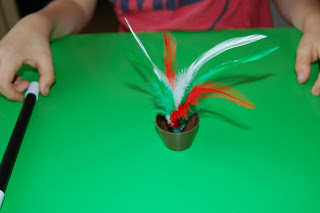 A small cup with feathers on it, perfect for your morning coffee or as a charming prize in the Gee Whizz Give-away.
