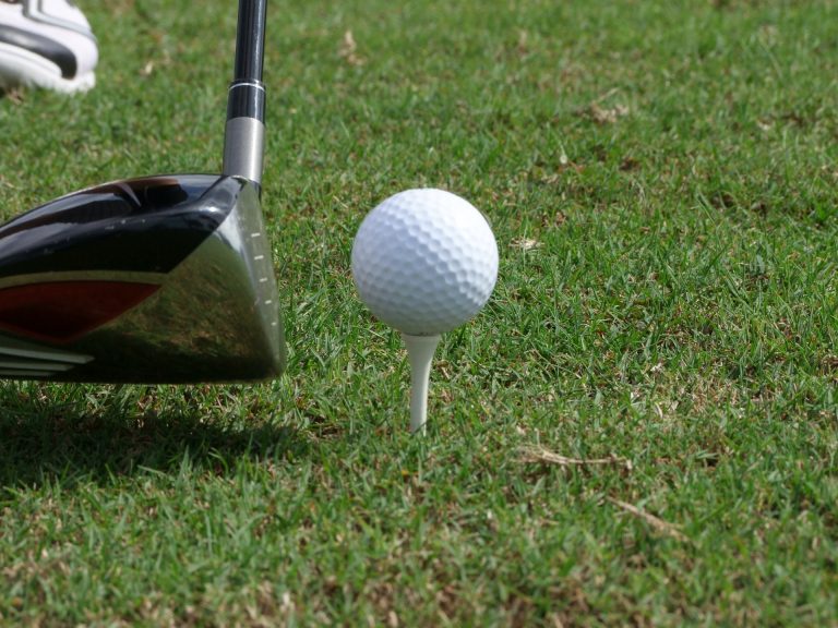 golf ball and club