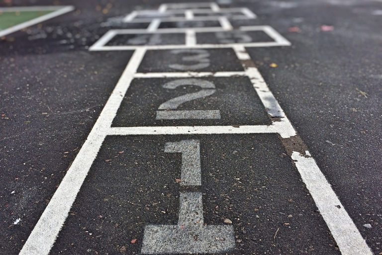 Hopscotch on a school playground