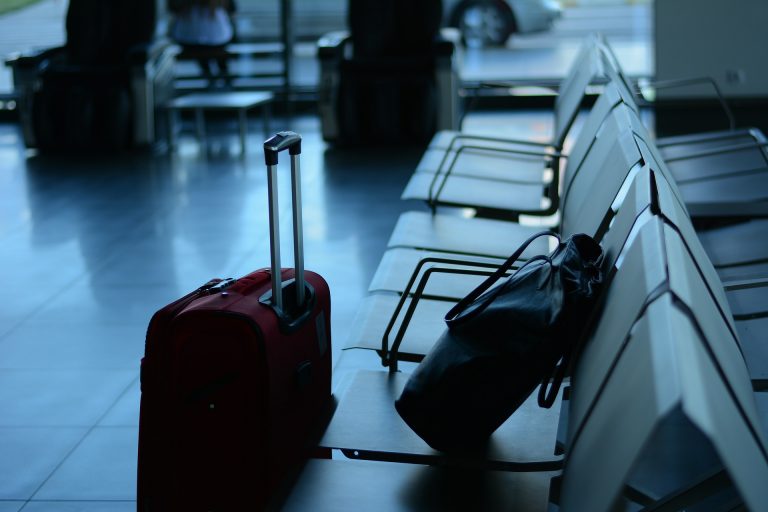 two bags in an airport