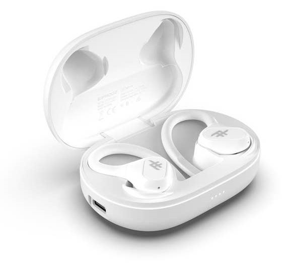 white over the ear, earbuds