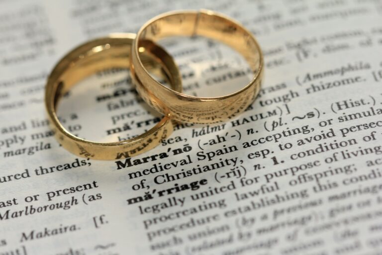 two gold-coloured rings on paper