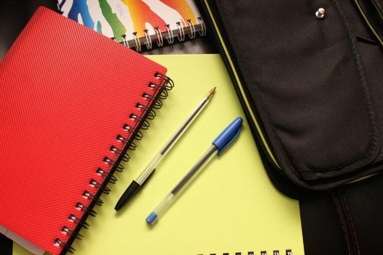 New school books, stationery and a school bag
