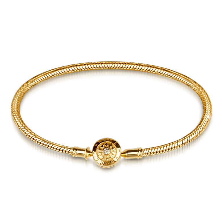 A stunning Gnoce gold bracelet featuring a polished round bead.