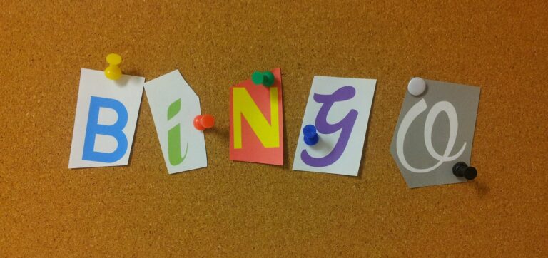 BINGO Spelt out using cut out newspaper lettering