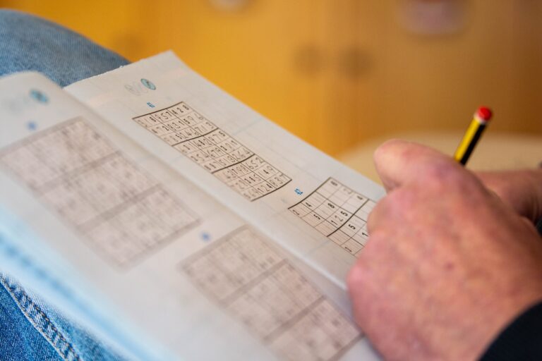 A person holding a pencil is working on a sudoku puzzle in a book, their hand poised to write. The focused activity invites the question: does learning languages help the brain in similar ways? The blurred background highlights their concentration.